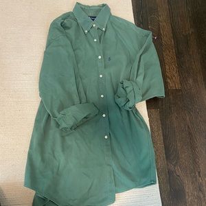 VINTAGE RALPH LAUREN GREEN BUTTON DOWN. Dress or shirt. Rare find